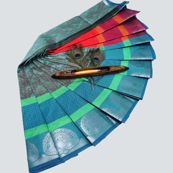 Elampillai Semi Silk Saree Blue