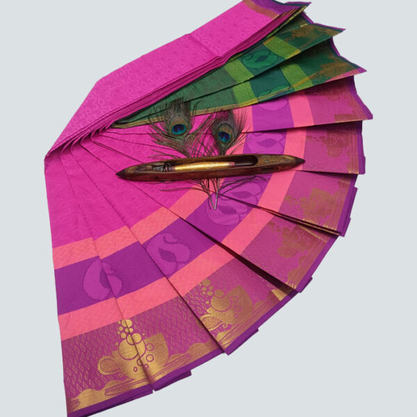 Elampillai Semi Silk Saree Pink