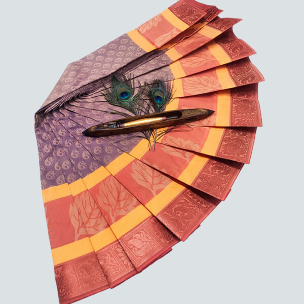 Elampillai Semi Silk Saree Dark Red